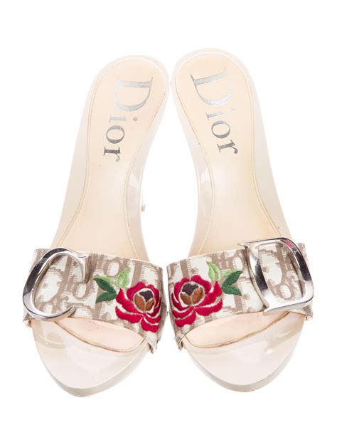 christian dior embroidered sandals